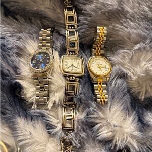 Premier Designs Set of 3 Watches Stylish Silver and Gold Watches Set Rhinestone